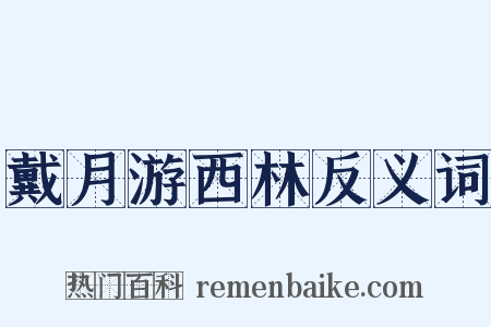 戴月游西林反义词是什么意思的图片